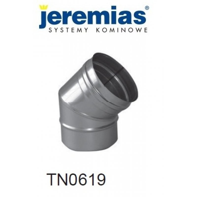 Jeremias kolano spalinowe 45° fi 80, stal nierdzewna, kolano kominowe, TN0619080