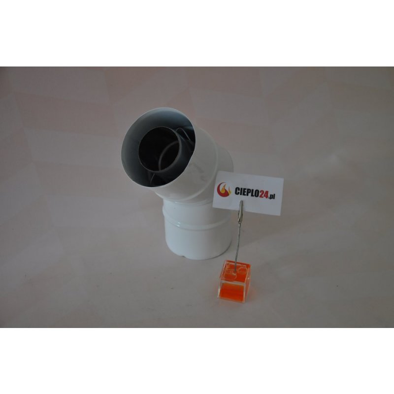 Jeremias kolano spalinowe 45° fi 60/100, dwuścienne białe, kolano kominowe, Kod: TWIN19060/100 