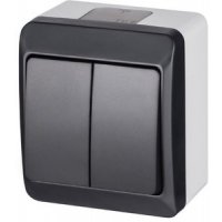 ELEKTRO-PLAST HERMES Łącznik świecznikowy IP-44, natynkowy, antracytowy KOD 0332-07