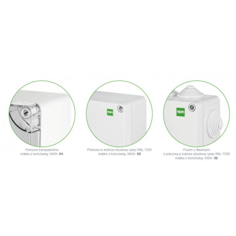 Elektro Plast INDUSTRIAL IP55 Puszka n/t 130x95x58 z 8 dławicami KOD 2703-02 