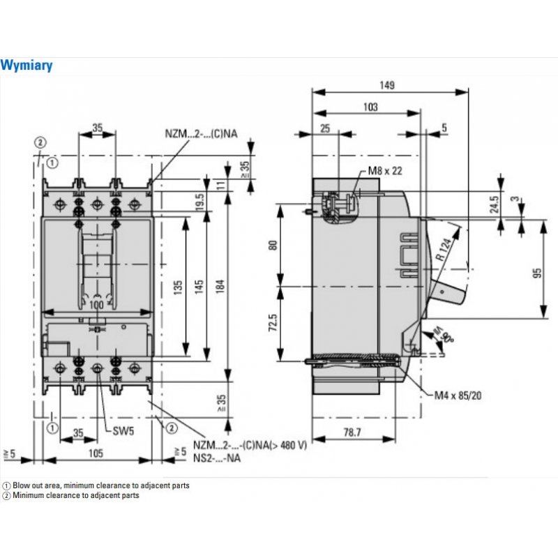 EATON NZMN2-VE100-SVE  Wyłącznik mocy, 3b, 100A KOD 113247 