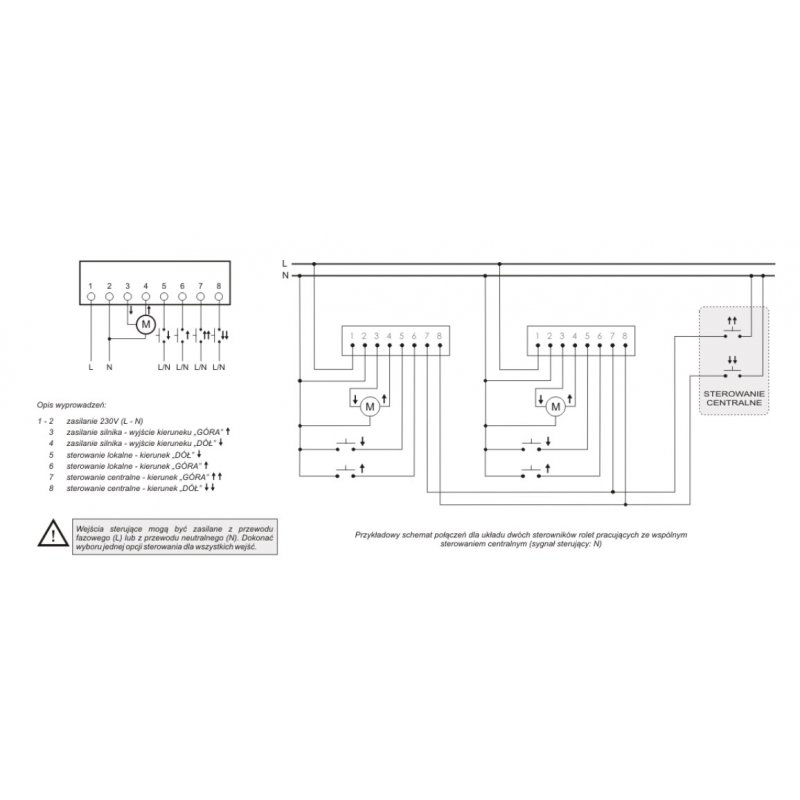 F&F STR-1 Sterownik rolet dopuszkowy, dwuprzyciskowy Kod STR-1 