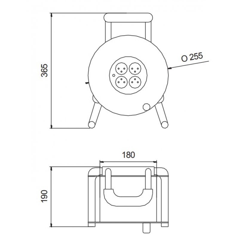 PCE JAWOR Przedłużacz zwijany na bębnie stalowym, Dł. 25mb, IP20 Kod 9111T48243 