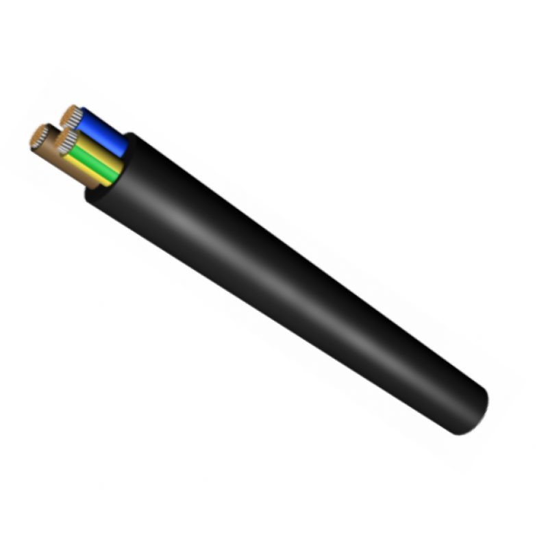Przewód giętki w izolacji i powłoce gumowej, do odbiorników ruchomych i przenośnych H07RN-F, 5 żyłowy, przekrój znamionowy 50 mm2, 750V KOD: G-012029