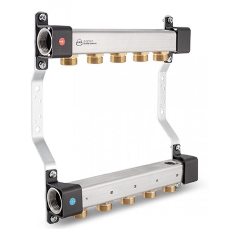 KAN-therm InoxFlow Rozdzielacz 3-obwodowy RNN z nyplami 3/4 do śrubunków Kod 1316158001