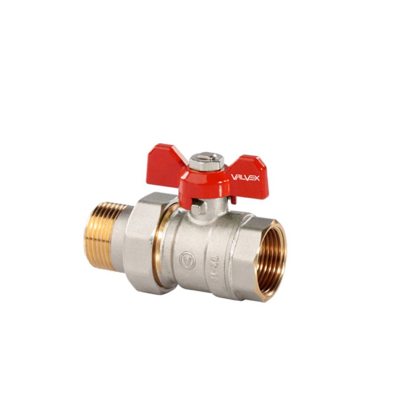 Valvex Oro, Zawór kulowy niklowany 3/4 cala, z dławikiem, półśrubunek, motylek aluminiowy Kod 1473680