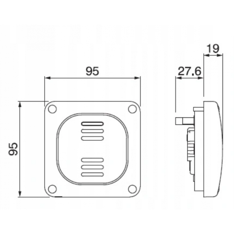 Scame Protecta  łącznik pojedynczy podtynkowy 10AX M95, IP66, szary KOD 137.3011 