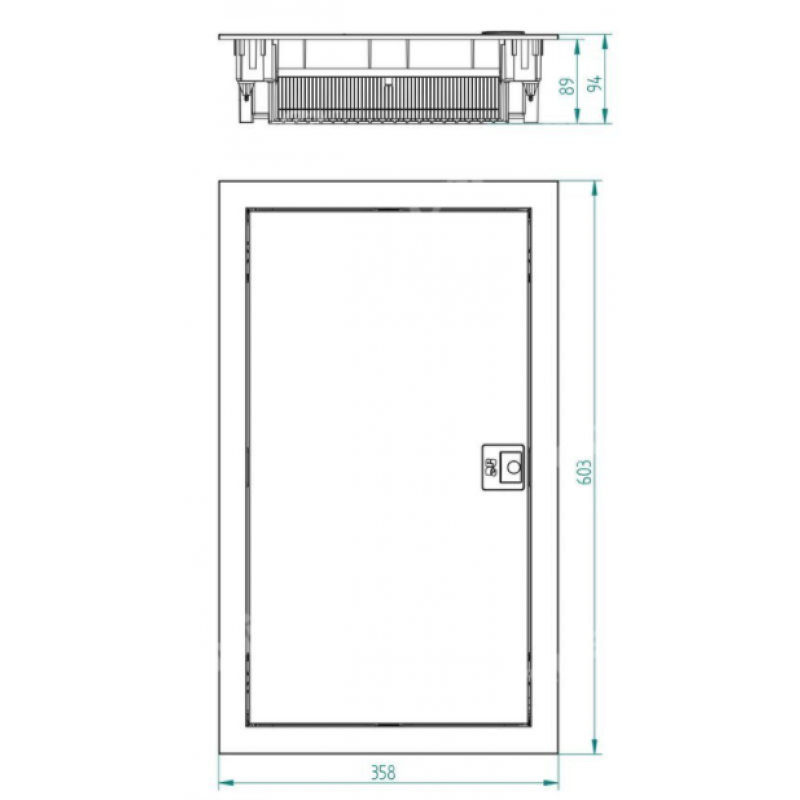 Onnline MT Rozdzielnica podtynkowa metalowa, 3x12 modułów, z listwami, 358x603x94 mm, IP30 (N+PE), drzwi w kolorze obudowy KOD: 2073-00 