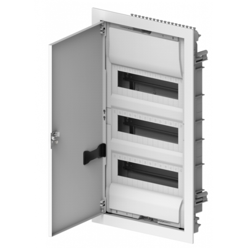 Onnline MT Rozdzielnica podtynkowa metalowa, 3x12 modułów, z listwami, 358x603x94 mm, IP30 (N+PE), drzwi w kolorze obudowy KOD: 2073-00