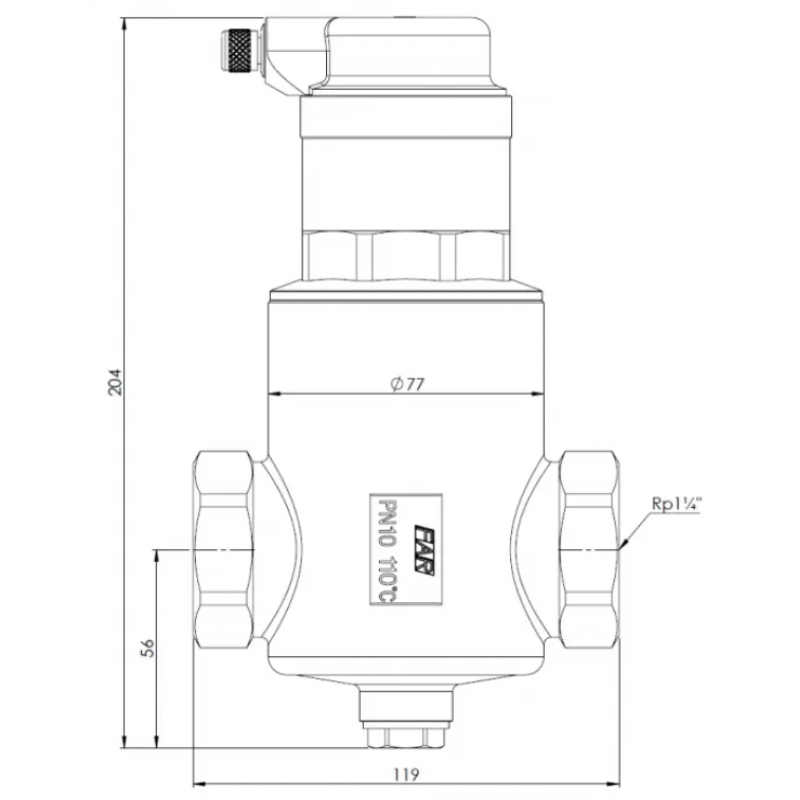 Afriso Separator powietrza FAR 313, mosiądz, przyłącza 2 x GW 1 1/4 cala, 10 bar kod: 7773130 