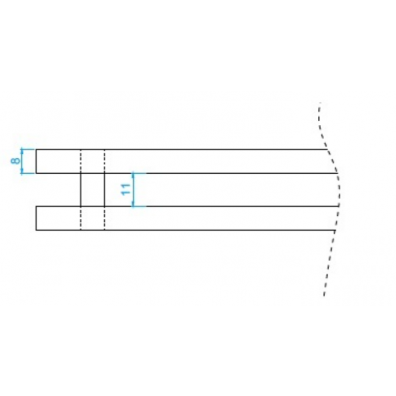 Regulus Podest - drewniany 350, 11 mm, DĄB - typu LISTWA, długość 2100 mm do grzejników DUO / QUATTRO kod PODDL35/2100 