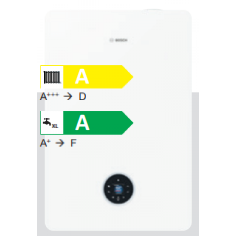 Bosch Condens 5700iWT 24/42 pakiet kocioł dwufunkcyjny z wbudowanym zasobnikiem 42l, regulato CW400, moduł K30RF , zestaw kominowy do szachtu KOD 8734100827 