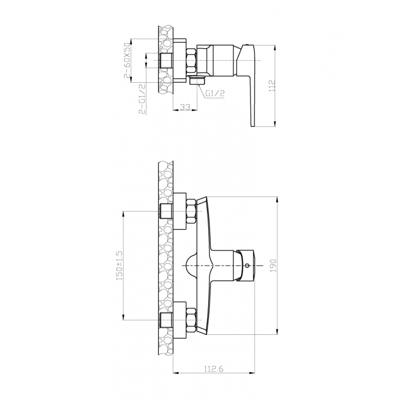 Invena Bateria natryskowa Fira Czarny Kod: BN-71-004-V	 
