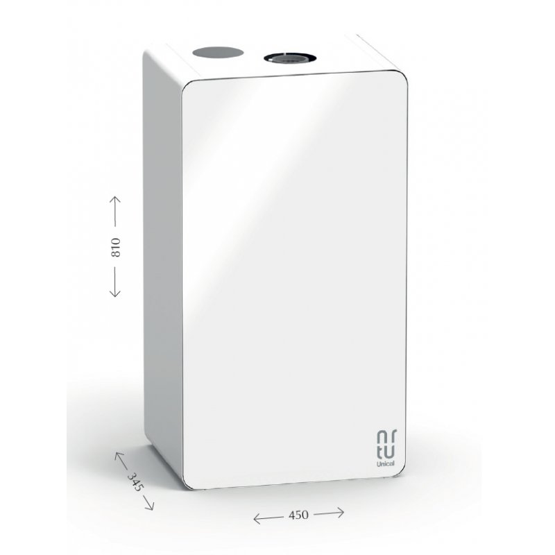 UNICAL KON1 C35 Kocioł kondensacyjny dwufunkcyjny o mocy 4,7 - 33,8kW front biały z regulatorem TECH WiFi OT kod 101514 