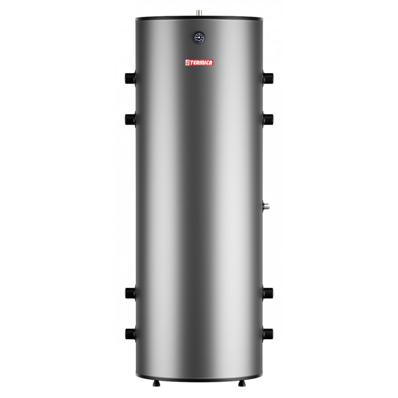 Termica 500 L Zasobnik buforowy do pomp ciepła z ośmioma mufami 6/4cala, stal nierdzewna Kod Z500PC
