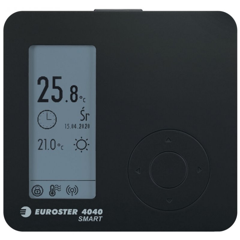 Euroster 4040 Smart Black Sterownik Wi-fi do kotłów serii LED i LCD Kod E4040SMARTB